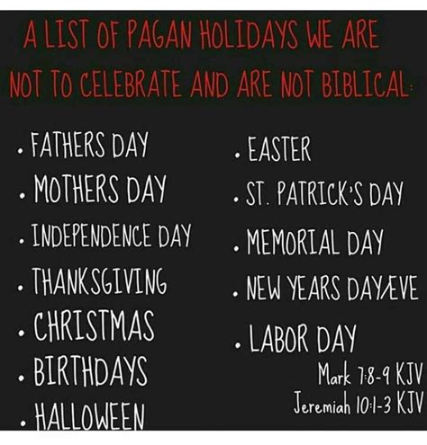 Bible verses about pagan holidays